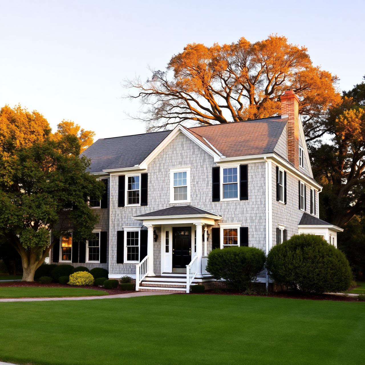 Gold Coast cedar-shake colonial home exterior