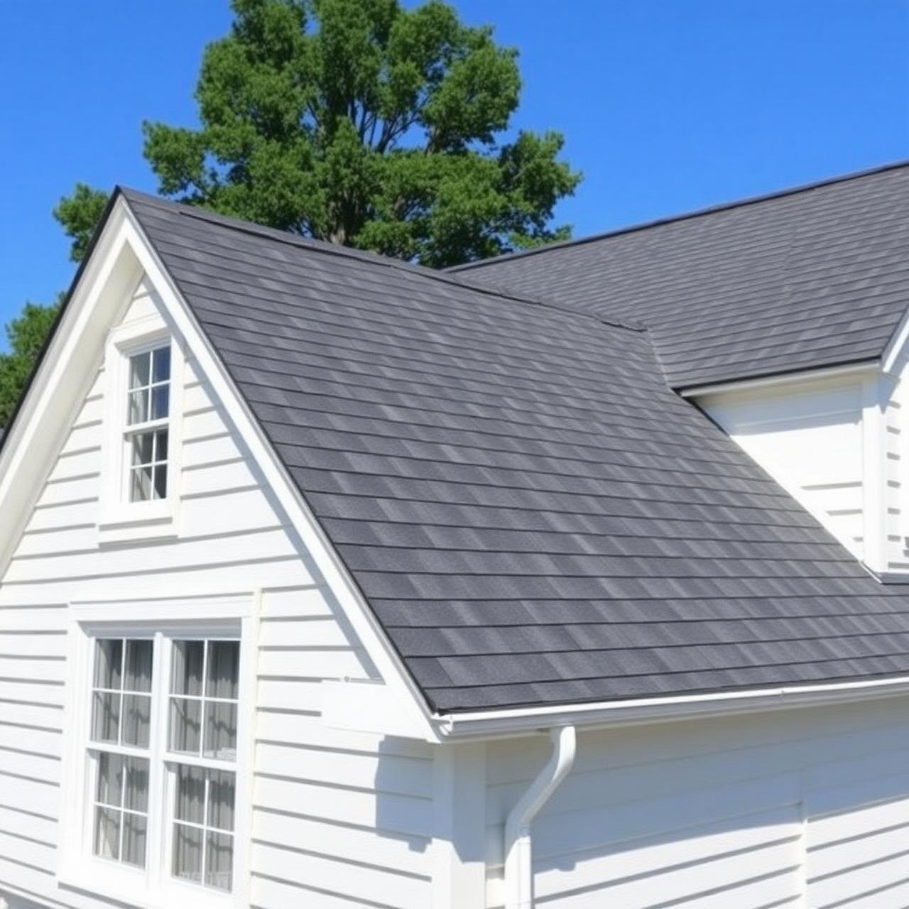 New asphalt shingle roof on a Long Island colonial